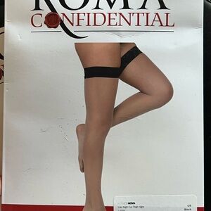 Roma Black Thigh High Stockings